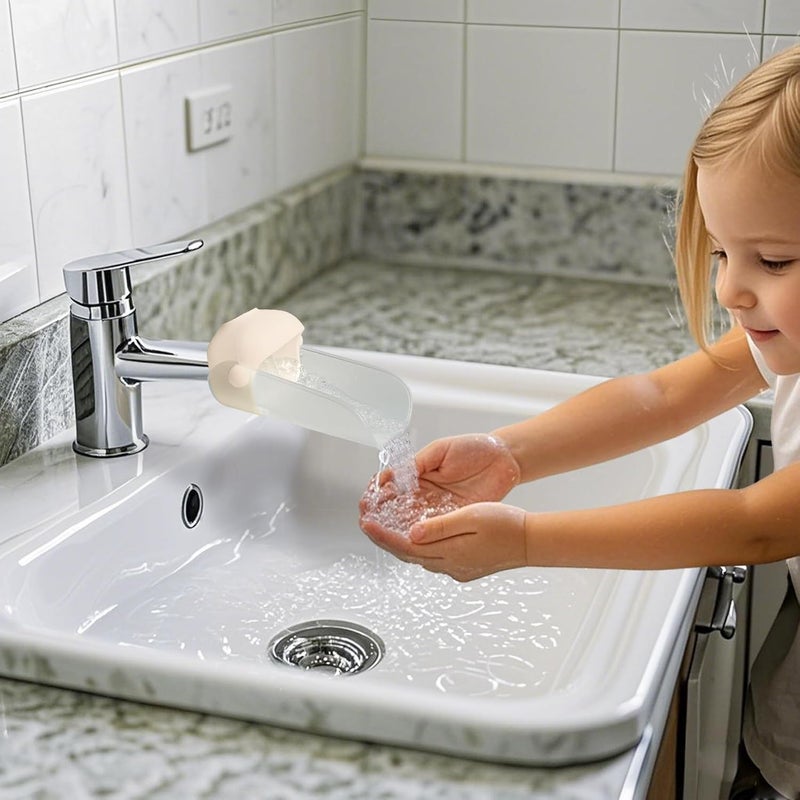KOMIDK Faucet Extender for Bathroom Sink Faucet Extender for Toddlers Bathroom Sink Kitchen Bathtub (Apricot) - Image 3